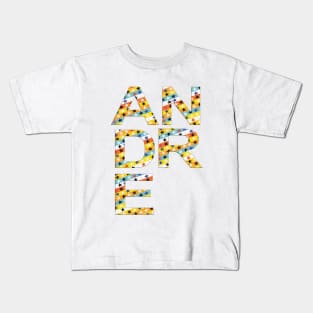 Andre, name, typography Kids T-Shirt